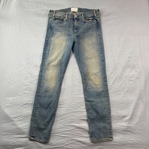 McGuire Aarons Slim Jeans Women's 31 Aegean Wash Distressed Blue USA Made Grunge